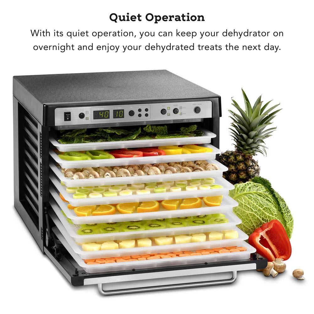 Tribest Sedona Combo 9-Tray Black Stainless Steel Food Dehydrator with Built-In Timer SD-P9150-B