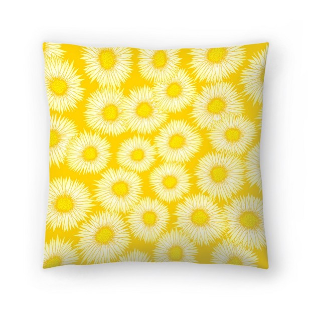 Summer Sunflowers By Modern Tropical Throw Pillow Americanflat Botanical