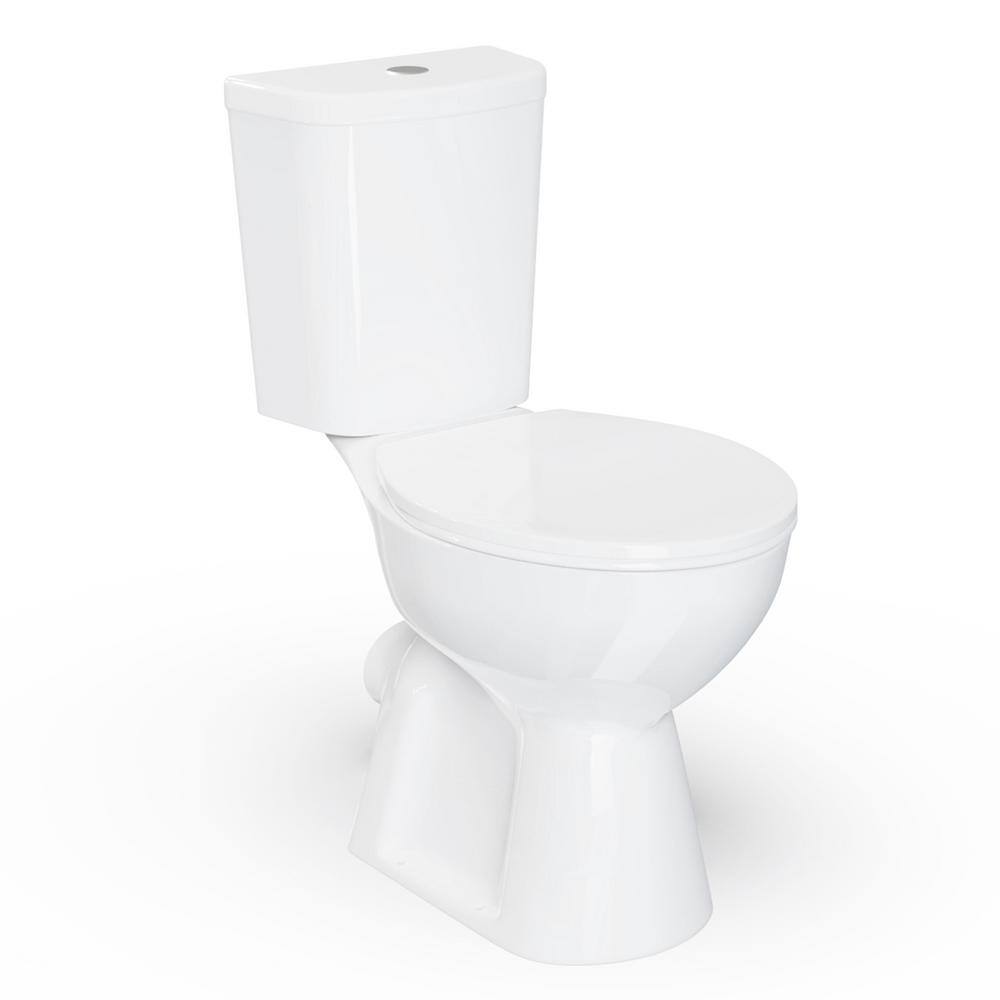 Simple Project 2-Piece 1.28 GPF Dual Flush Round Wall Mounted Toilet in White (Seat Included) HD-US-HT-120