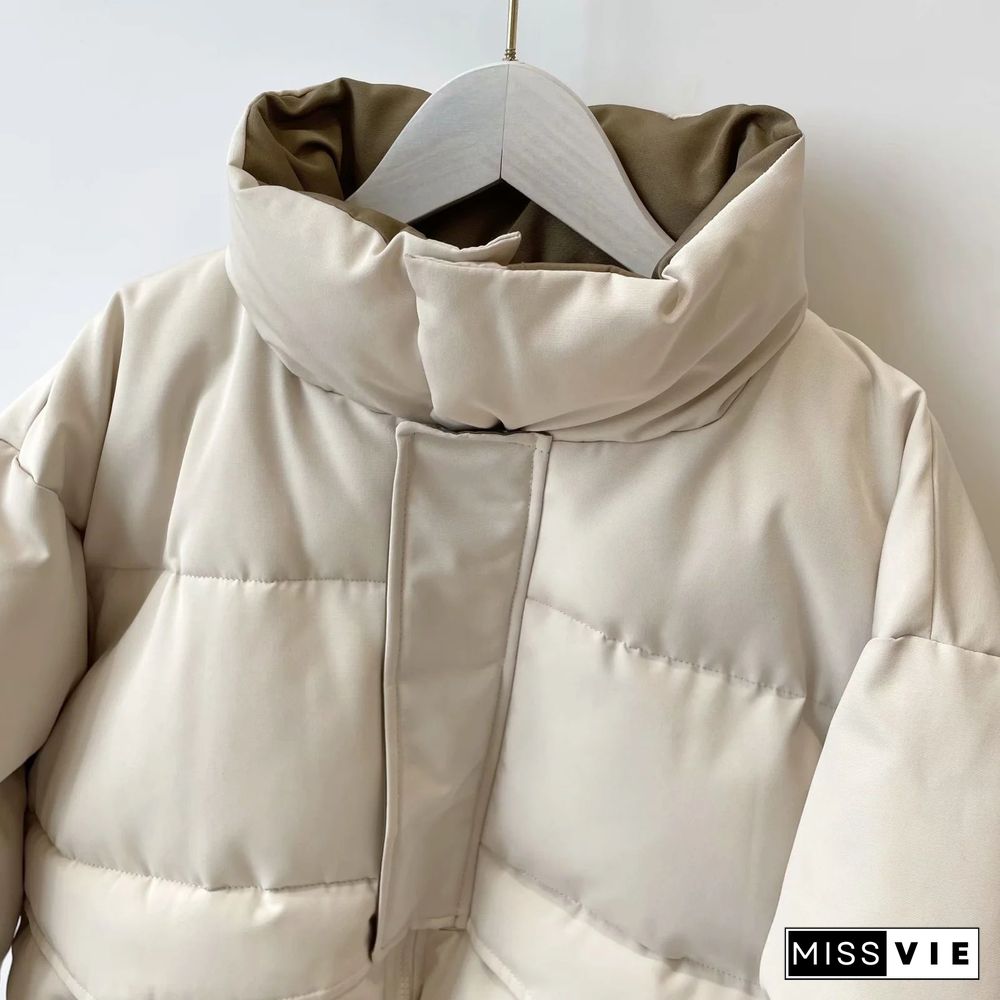 Oversized Quilted Winter Puffer Thick Warm Padded Puff Parka Jacket