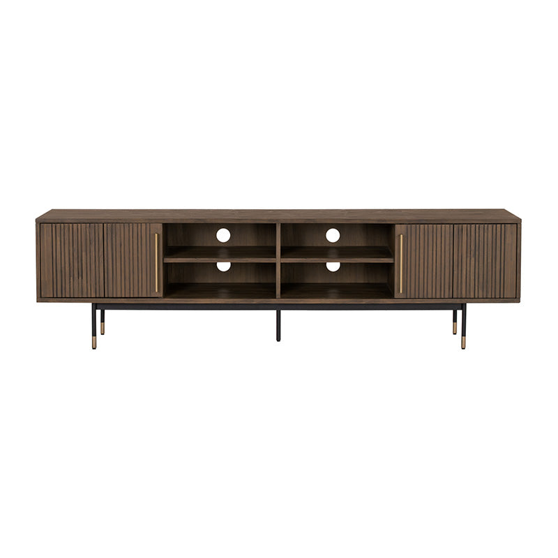 HAMILTON Entertainment TV Unit Solid Acacia Wood 200cm - Toffee Colour