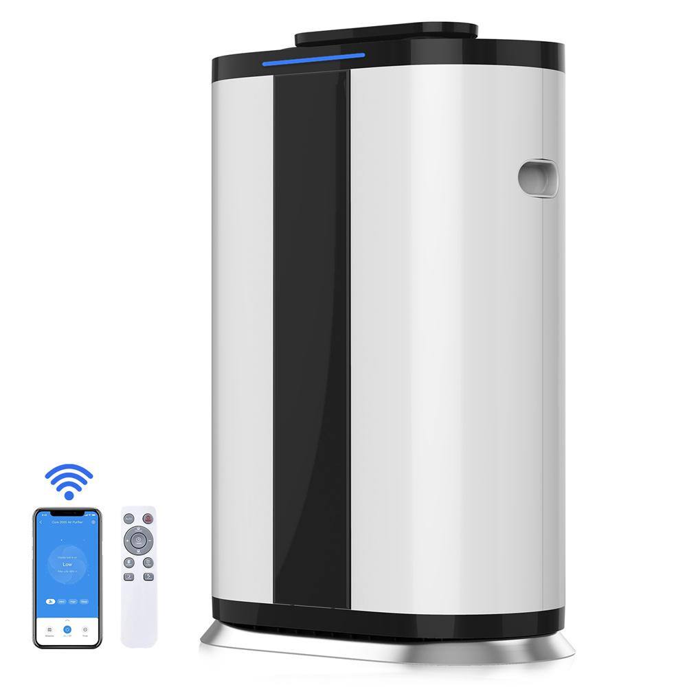 Aoibox Smart Air Purifier with H13 True HEPA Filter for Large Homes up to 3000 sq. ft. with Movable wheel Wisdom WiFi SNMX4229