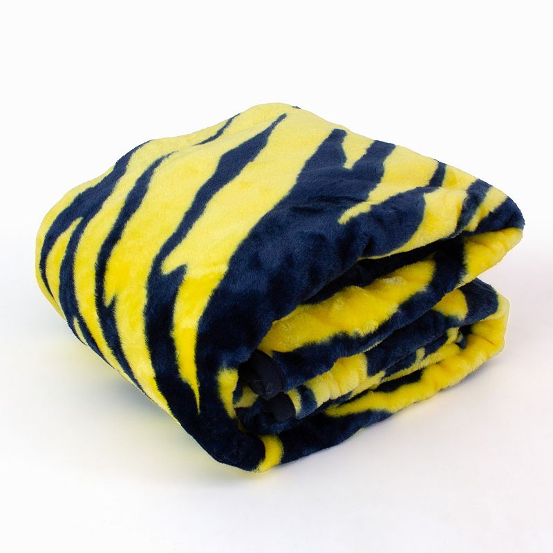 NCAA Michigan Wolverines Soft Raschel Throw Blanket