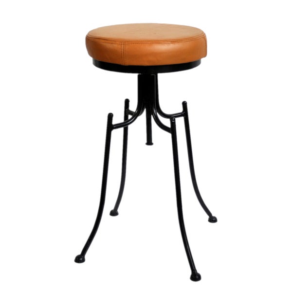 AandB Home Dorsett Metal and Leather High Barstool