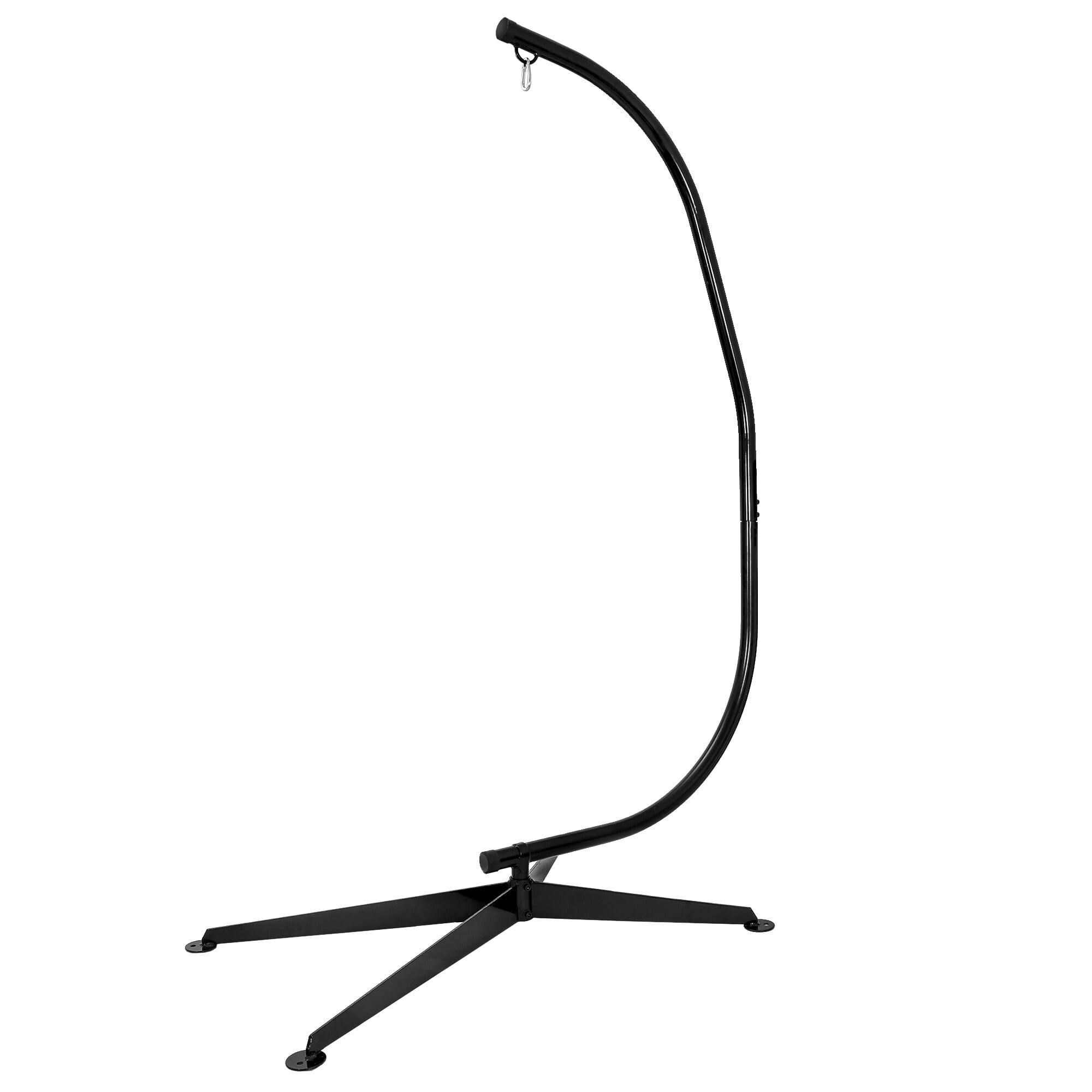 HomGarden Heavy-Duty Steel Hammock Chair Stand, Outdoor Hanging C Stand, 360 Degree Rotation, 330lbs Capacity, Black