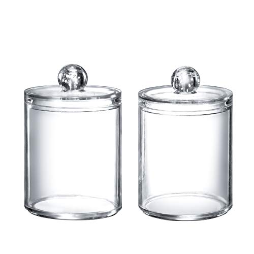 SheeChung 2 Piece Acrylic， Plastic Bathroom Apothecary Jar