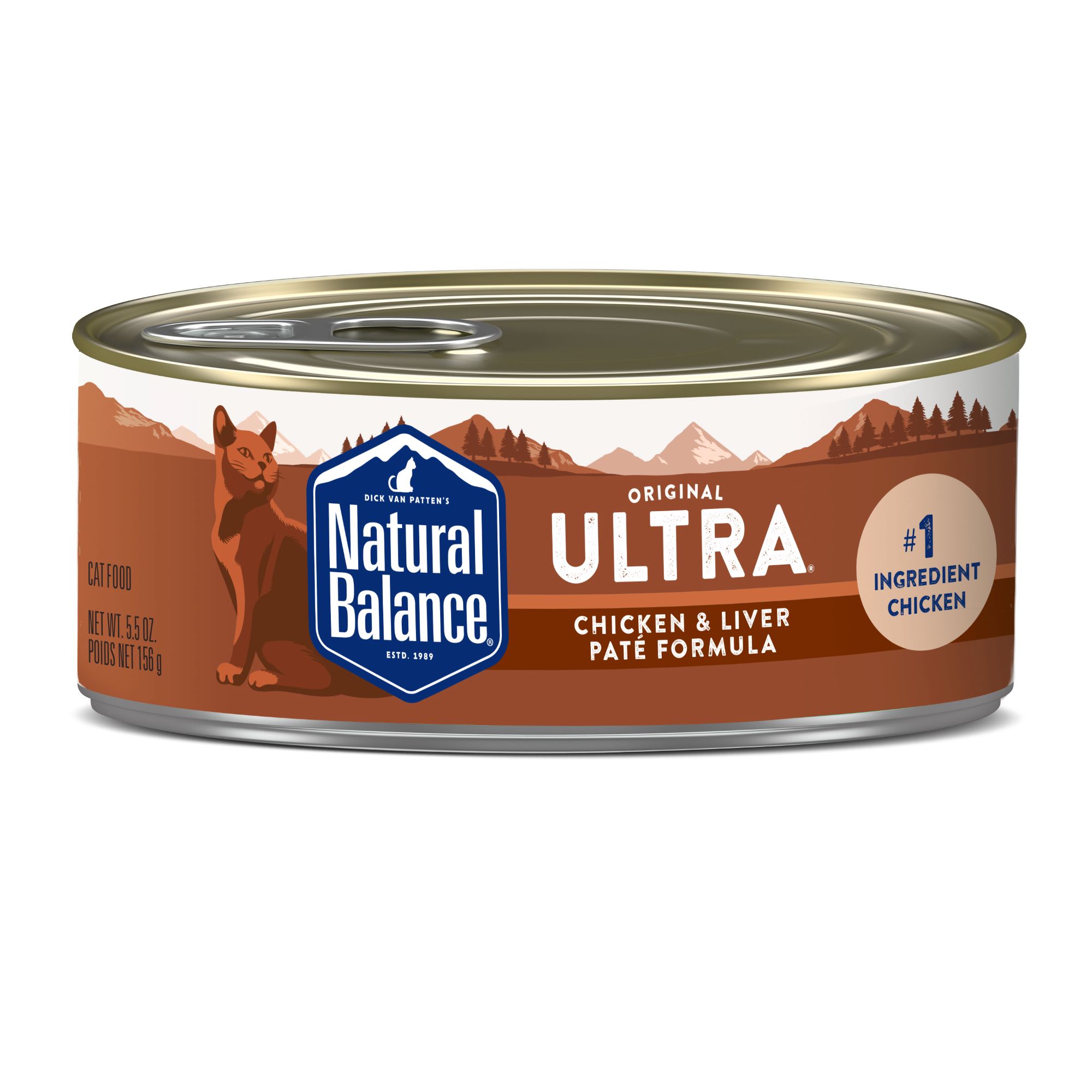 Natural Balance Chicken  Liver Pate Formula Wet Cat Food， 5.5 oz.， Case of 24