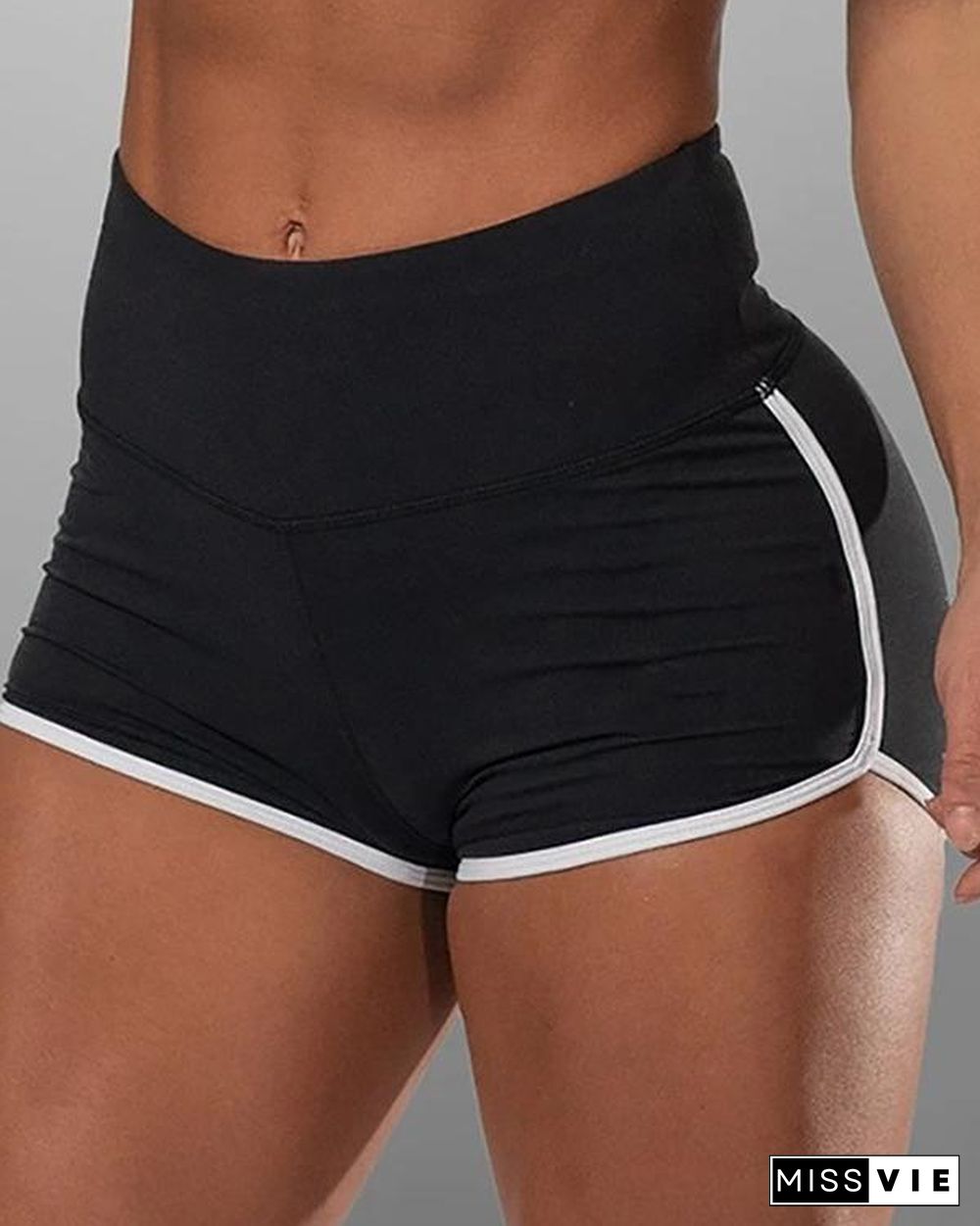 Solid Basic Binding Yoga Shorts