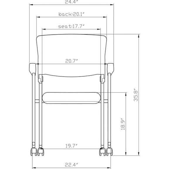 Lorell Plastic Arms/Back Nesting Chair  LLR41847