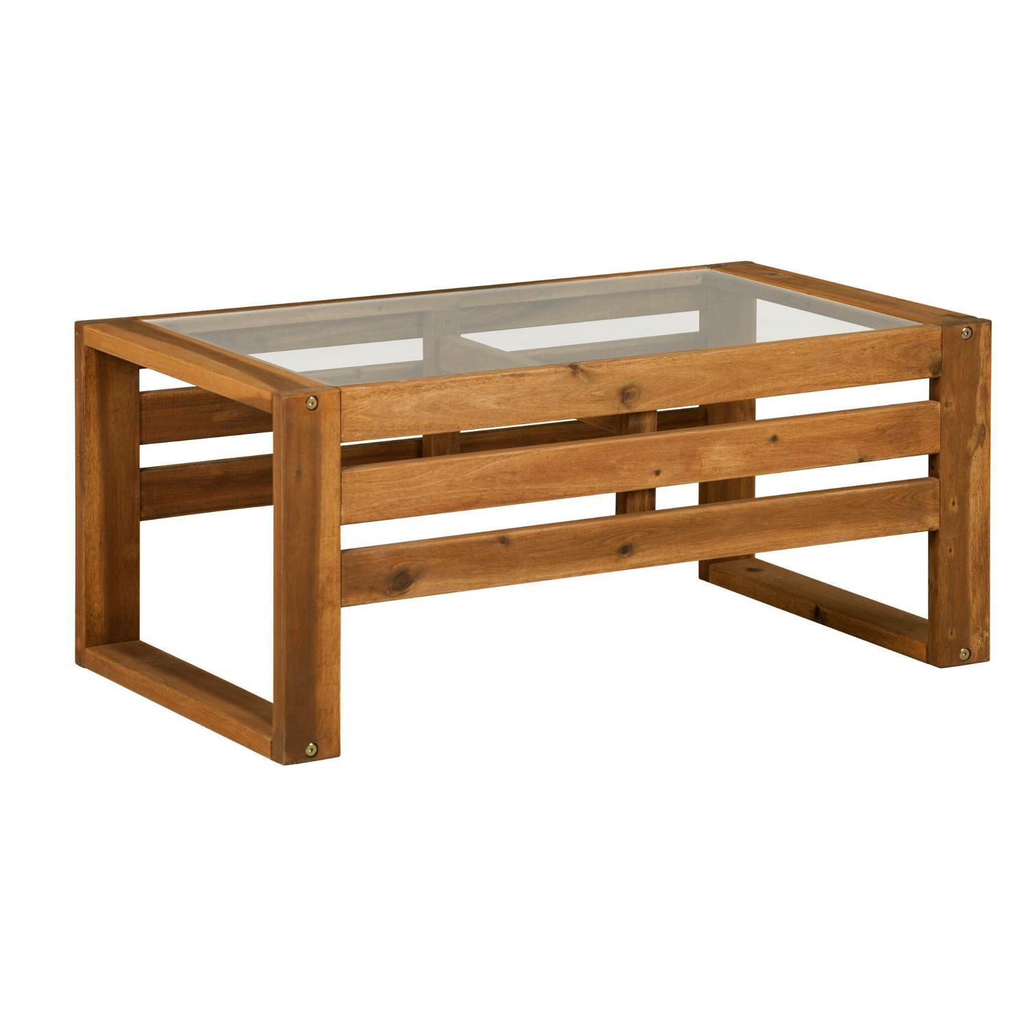 Ultimate Patio Window Bay 36 X 20 Inch Rectangular Acacia Patio Coffee Table