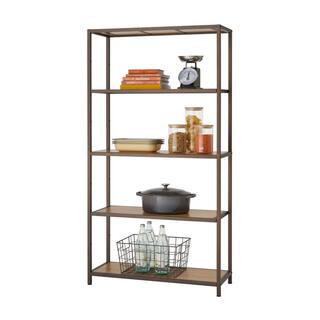 TRINITY Bronze Anthracite 5-Tier Steel Shelving Unit (32 in. W x 60 in. H x 12 in. D) TBFPRA-3611