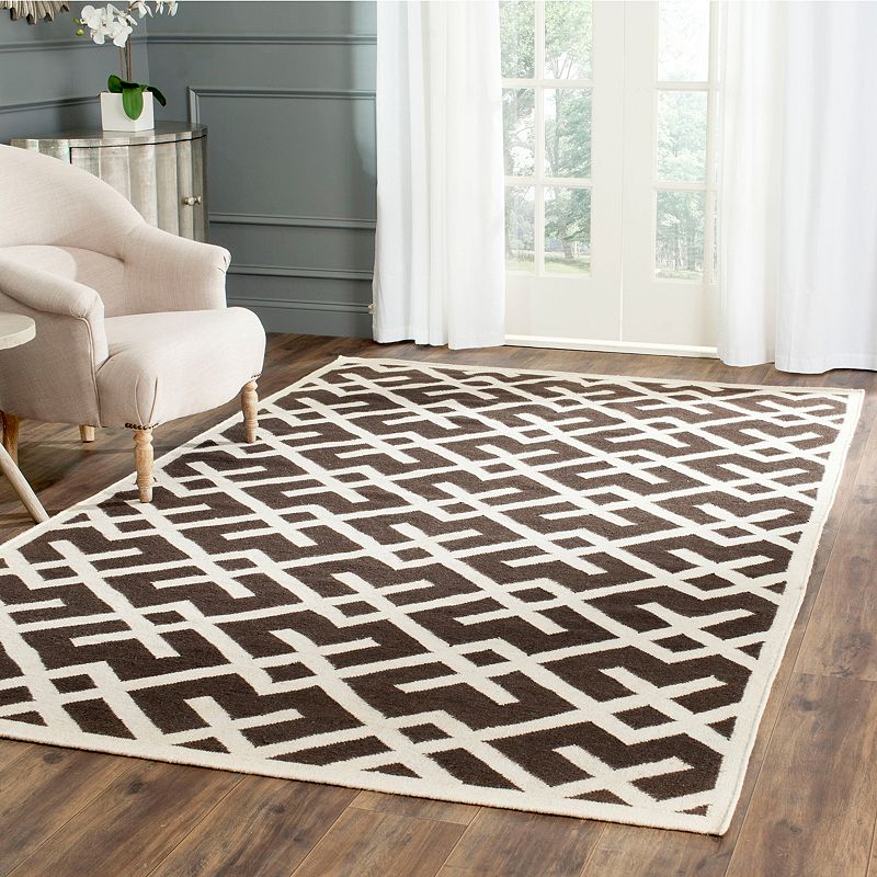 Safavieh Dhurries Broken Lattice Handwoven Flatweave Wool Rug