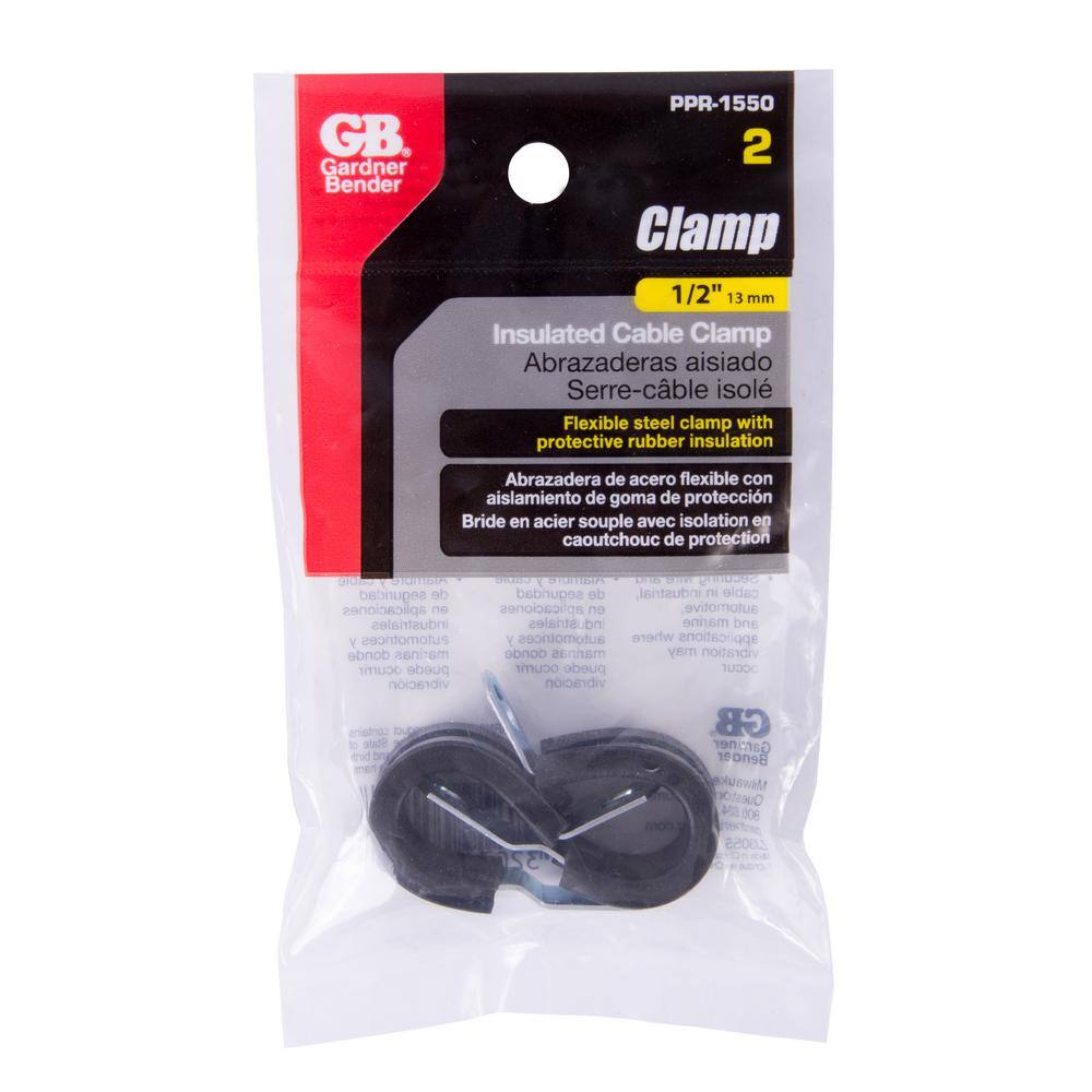 Gardner Bender 12 in. Rubber Insulated Clamp (2-Pack) PPR-1550