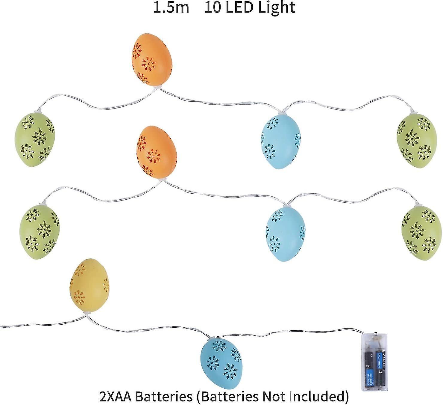 Easter String Lights 1.5m 10 Led Fairy Lights Easter Egg Glowing For Bedroom Decoration Theme Party