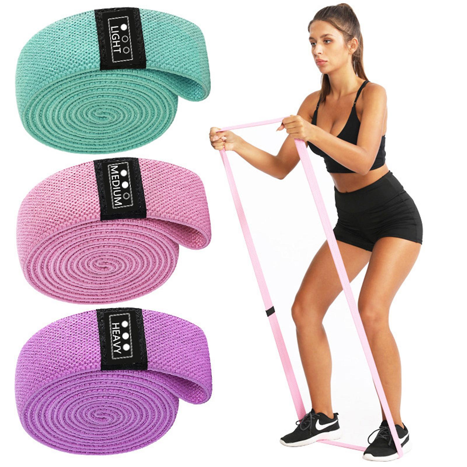 3pcs Sports Exercise Resistance Loop Bands Set Elastic Booty Band Set With Carry Bag For Yoga Home Gym Training Purple One Size