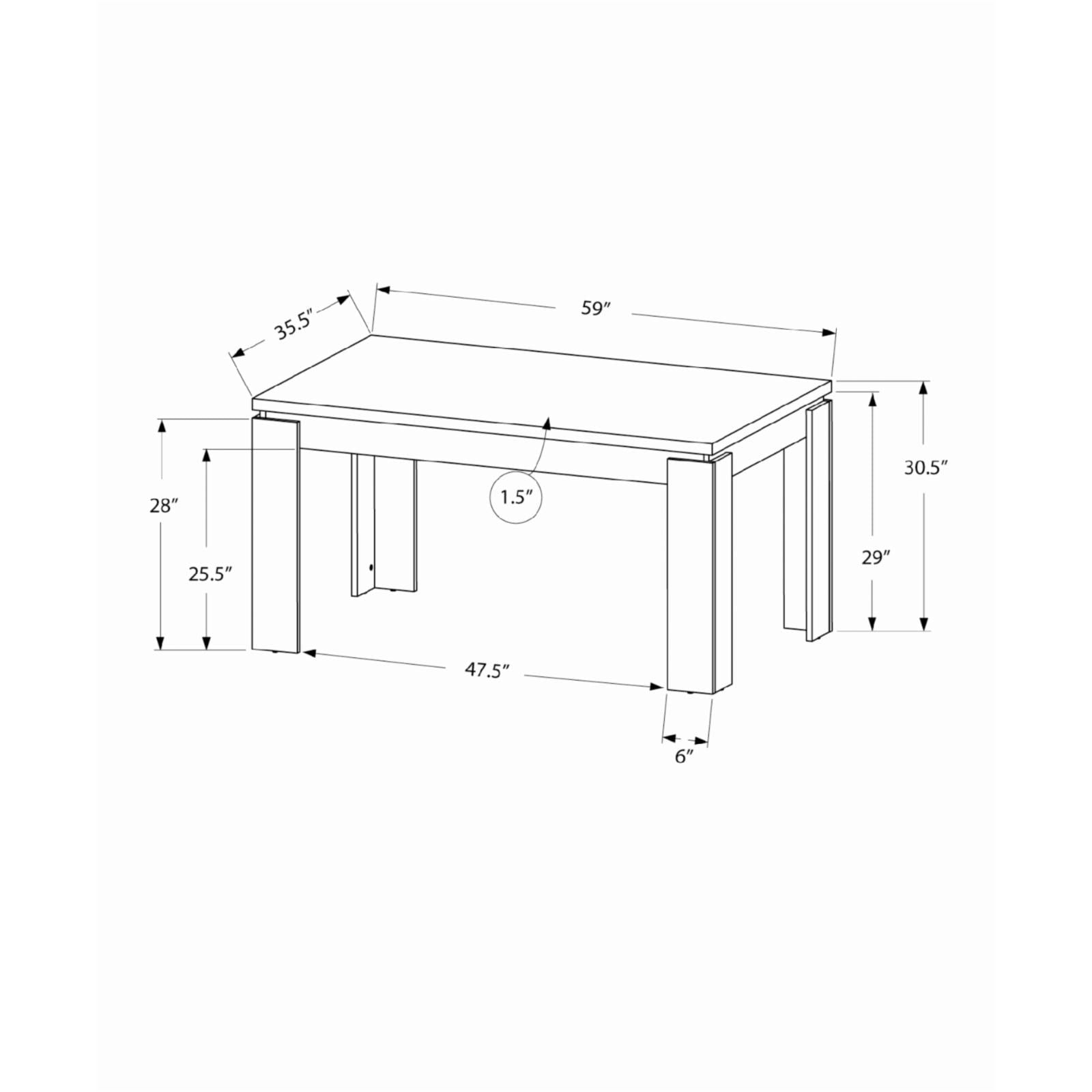 Dining Table, 60 Rectangular, Kitchen, Dining Room, Laminate, Grey, Contemporary, Modern