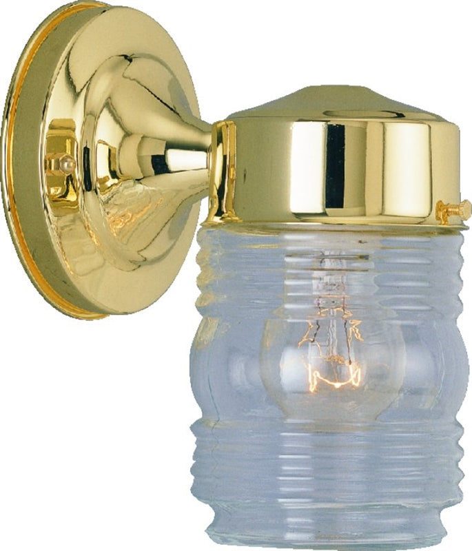 Boston Harbor 4402H-23L Outdoor Wall Lantern, 120 V, 60 W, A19 or CFL Lamp, Steel Fixture, Polished Brass