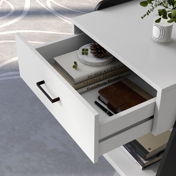 DH BASIC Modern 1-Drawer Bedside End Table by Denhour