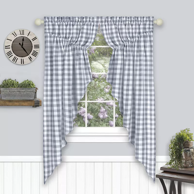 Achim 2-pack Buffalo Check Gathered Swag Window Curtain Set