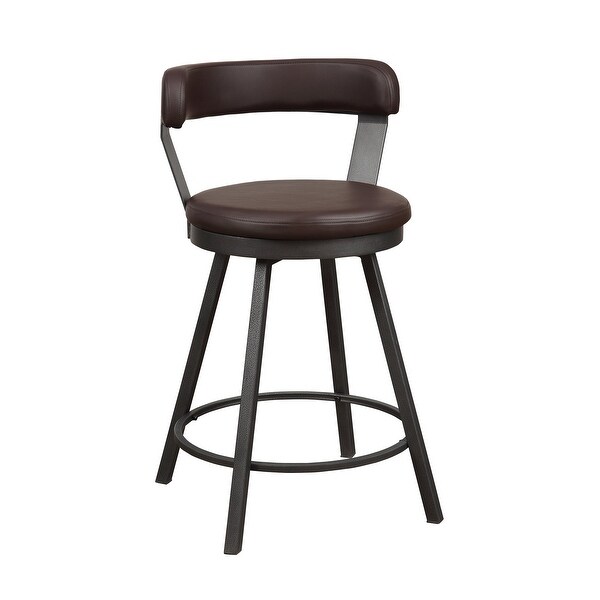 Belmar Swivel Counter Height Barstool (Set of 2)， Brown