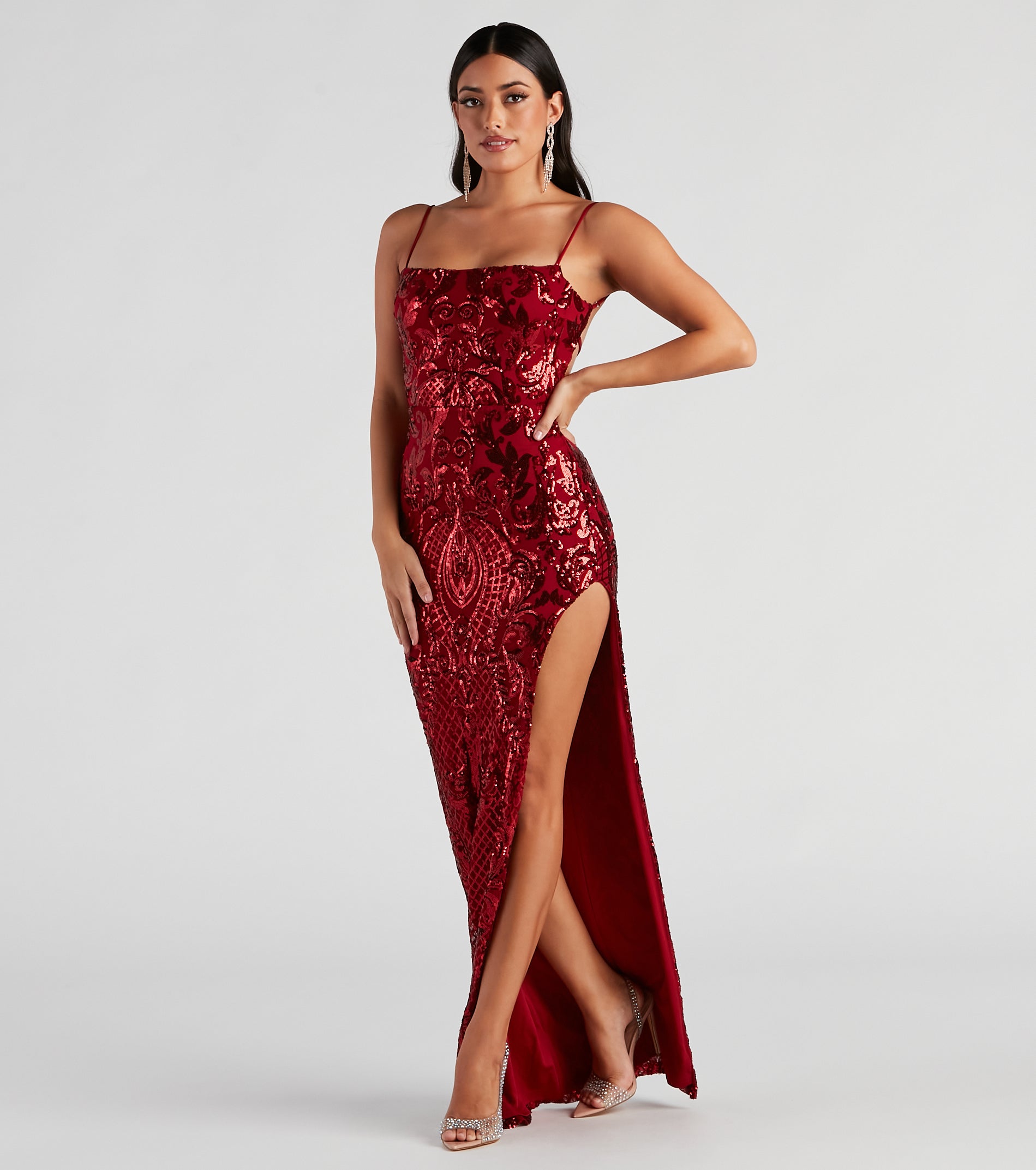 Jenelle Formal Sequin Open Back Dress