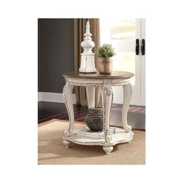 Realyn End Table - White/Brown