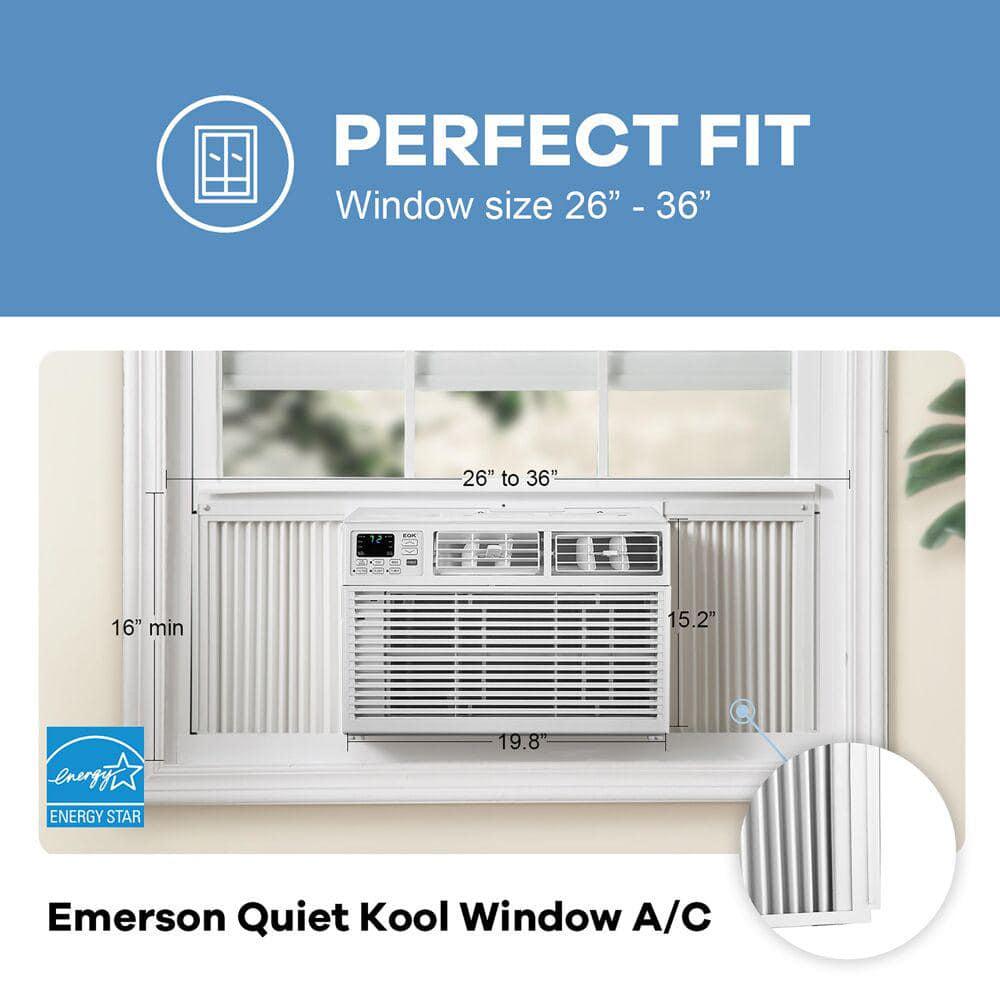 Emerson Quiet Kool 10000 BTU 115V Window AC with Remote Cools Rooms up to 450 Sq Ft Timer 3Speeds Quiet Operation AutoRestart