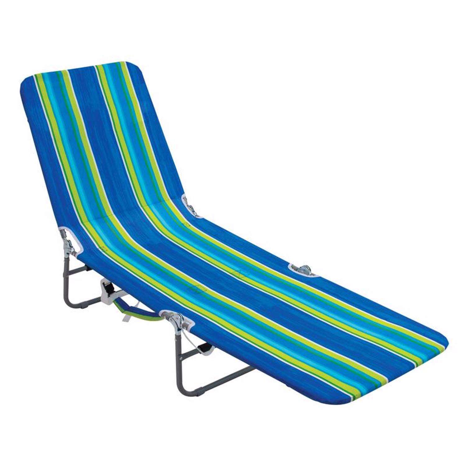 RIO Brands Multicolored Backpack Folding Chair Chaise Beach Chair