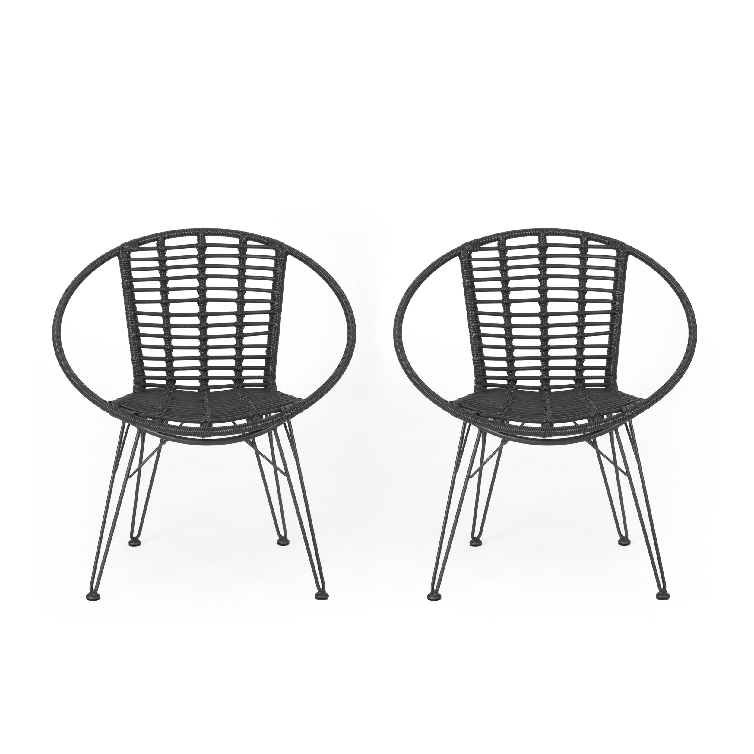 Winnie Outdoor Wicker Dining Chairs (Set of 2)