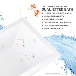 Universal Tubs Jasper Diamond 5 ft. Acrylic Corner Drop-in Air and Whirlpool Bathtub in White HD6060ADRX