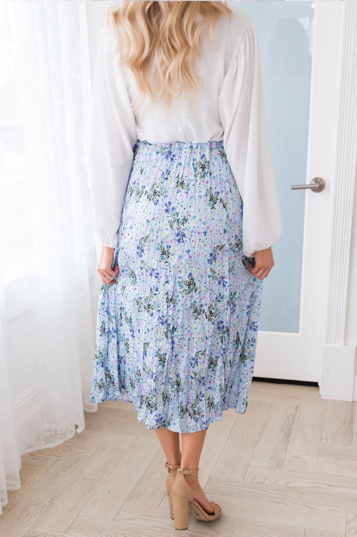 Happy Spring Modest Satin Skirt