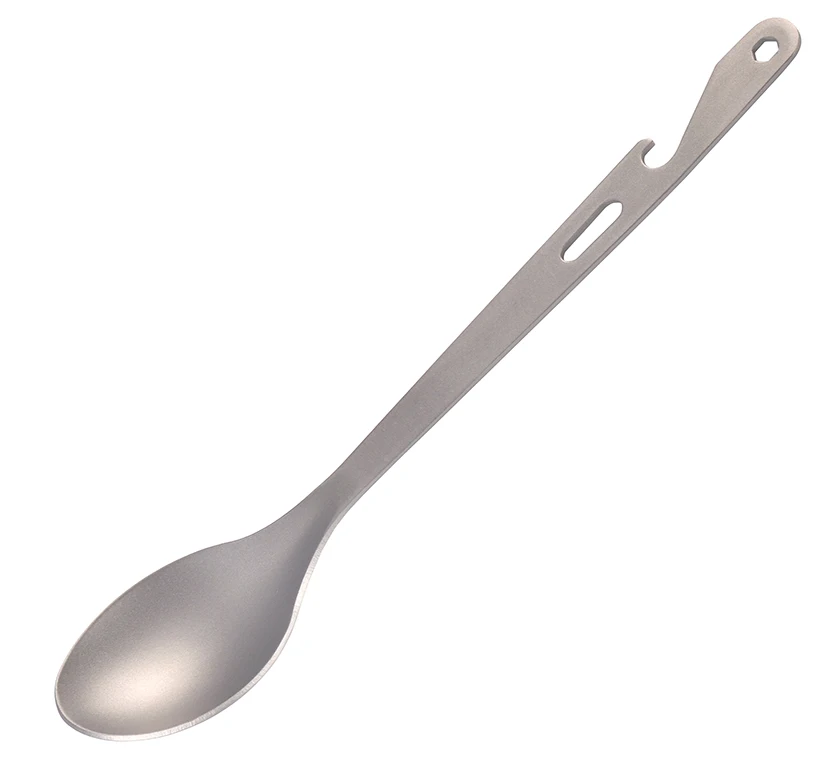 Outdoor/Indoor Titanium spoon with bottle opener multifunctional utensils