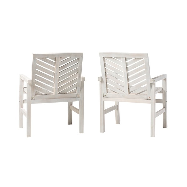 Middlebrook Acacia Wood Chevron Patio Chair (Set of 2)