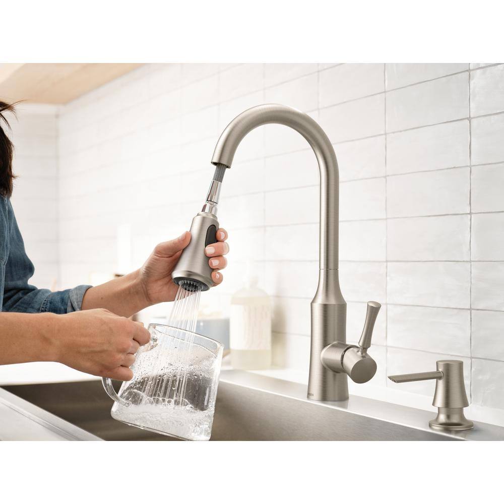 MOEN Venango Single-Handle Pull-Down Sprayer Kitchen Faucet with Reflex and Power Clean Attachments in Spot Resist Stainless 87113SRS