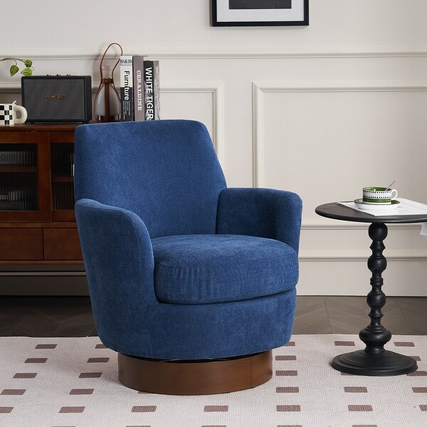 Velvet Swivel Barrel Chair，Swivel Accent Chairs Armchair for Living Room