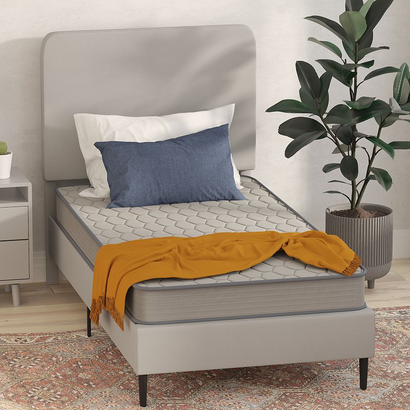 Emma and Oliver Asteria Medium Firm Hybrid Innerspring Mattress in a Box with Knit Fabric Top