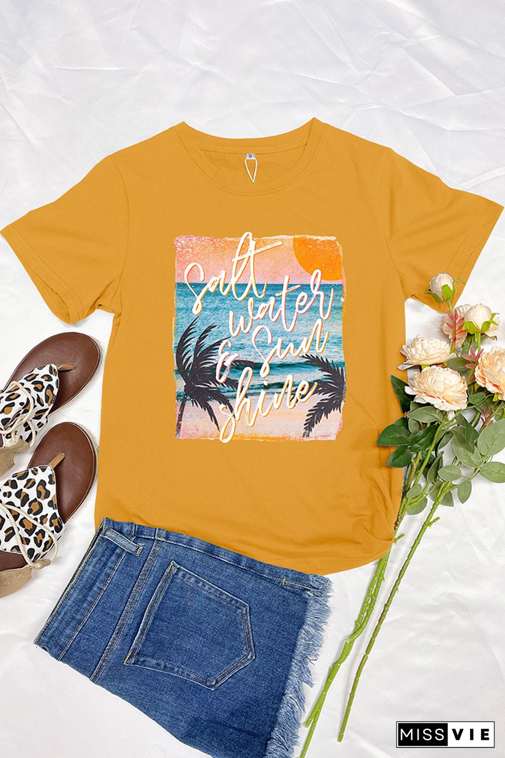 Salt Water & Sunshine Retro Graphic Tee Wholesale