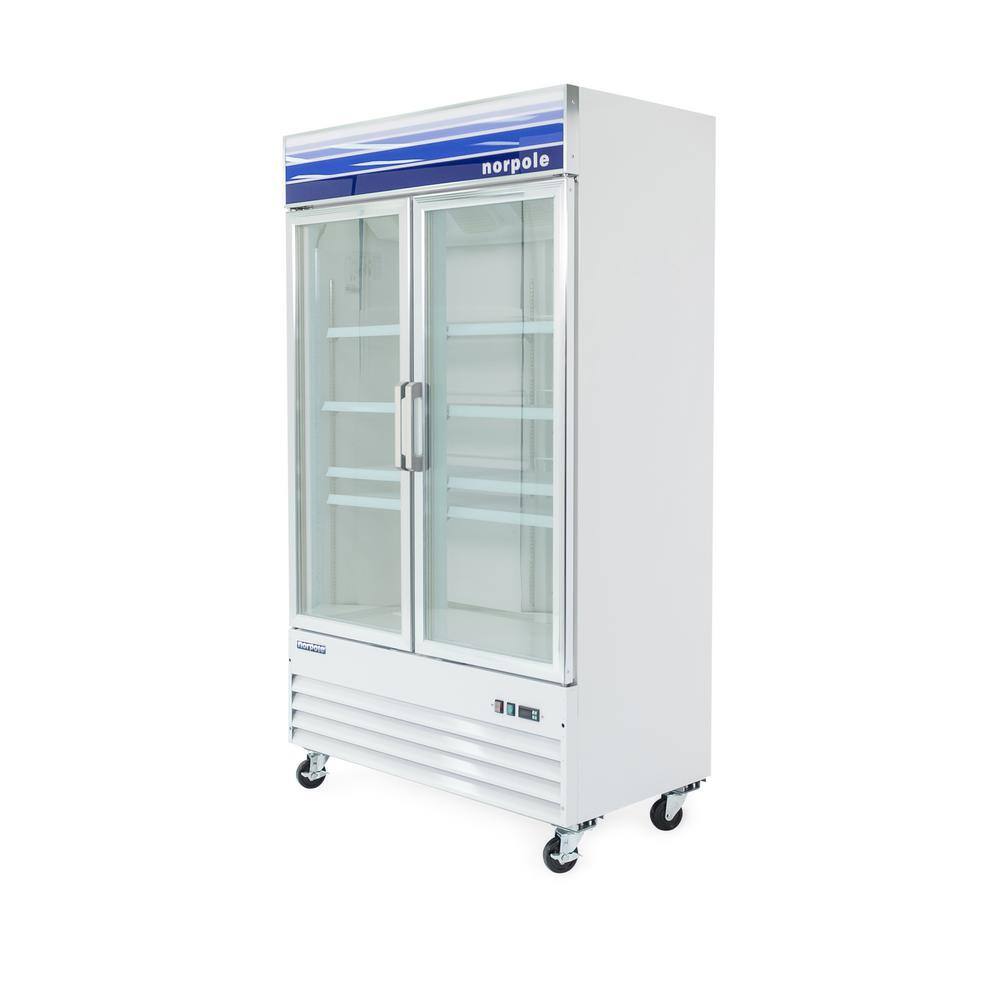 Norpole Commercial 29 cu. ft. Glass Door Merchandiser Refrigerator in White NPGR2-S