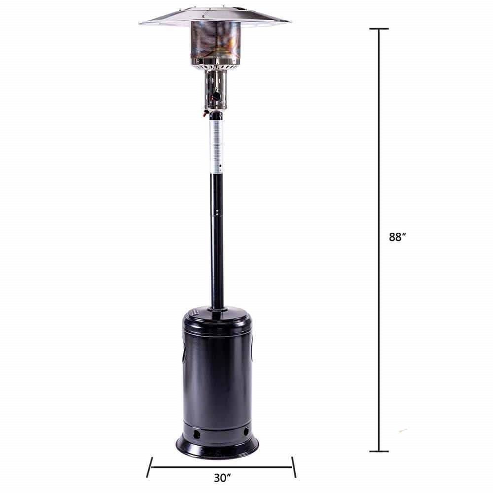 Kadehome 88 in. Outdoor Patio Stainless Steel Propane Heater with Portable Wheels 47,000 BTU for Party Restaurant Garden Yard KH-CAPH-7-S