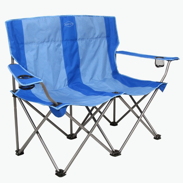 Kamp rite Portable 2 Person Folding Outdoor Camping Chair Loveseat With 2 Cupholders For Camping Tailgating And Sports 500 Lb Capacity