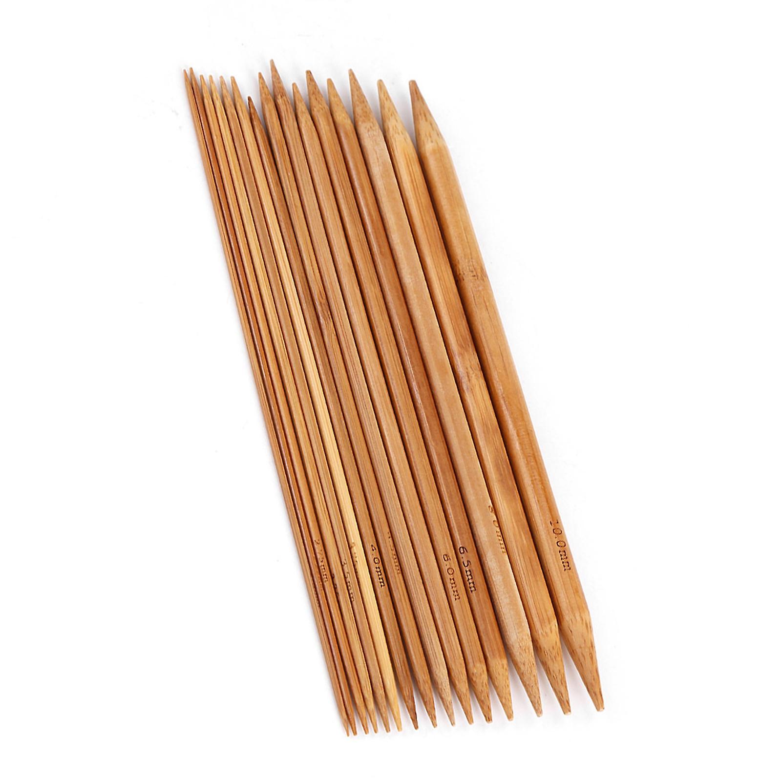 Bamboo Knitting Needles Smooth Double Pointed Set 15 Sizes From 2mm To 10mm