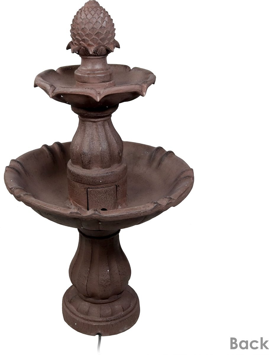 Sunnydaze Decor 2-Tier Curved Plinth Outdoor Water Fountain