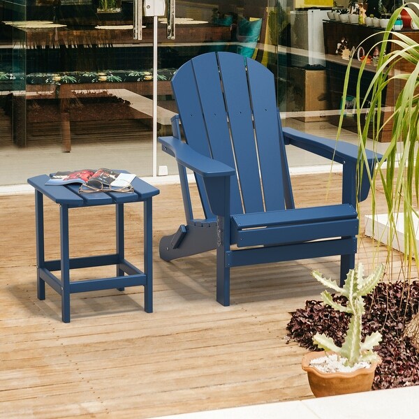 Patio Adirondack Side Table，Outdoor End Tables HDPE AllWeather Resistant