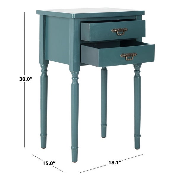 SAFAVIEH Marilyn Teal Storage End Table - 18.1