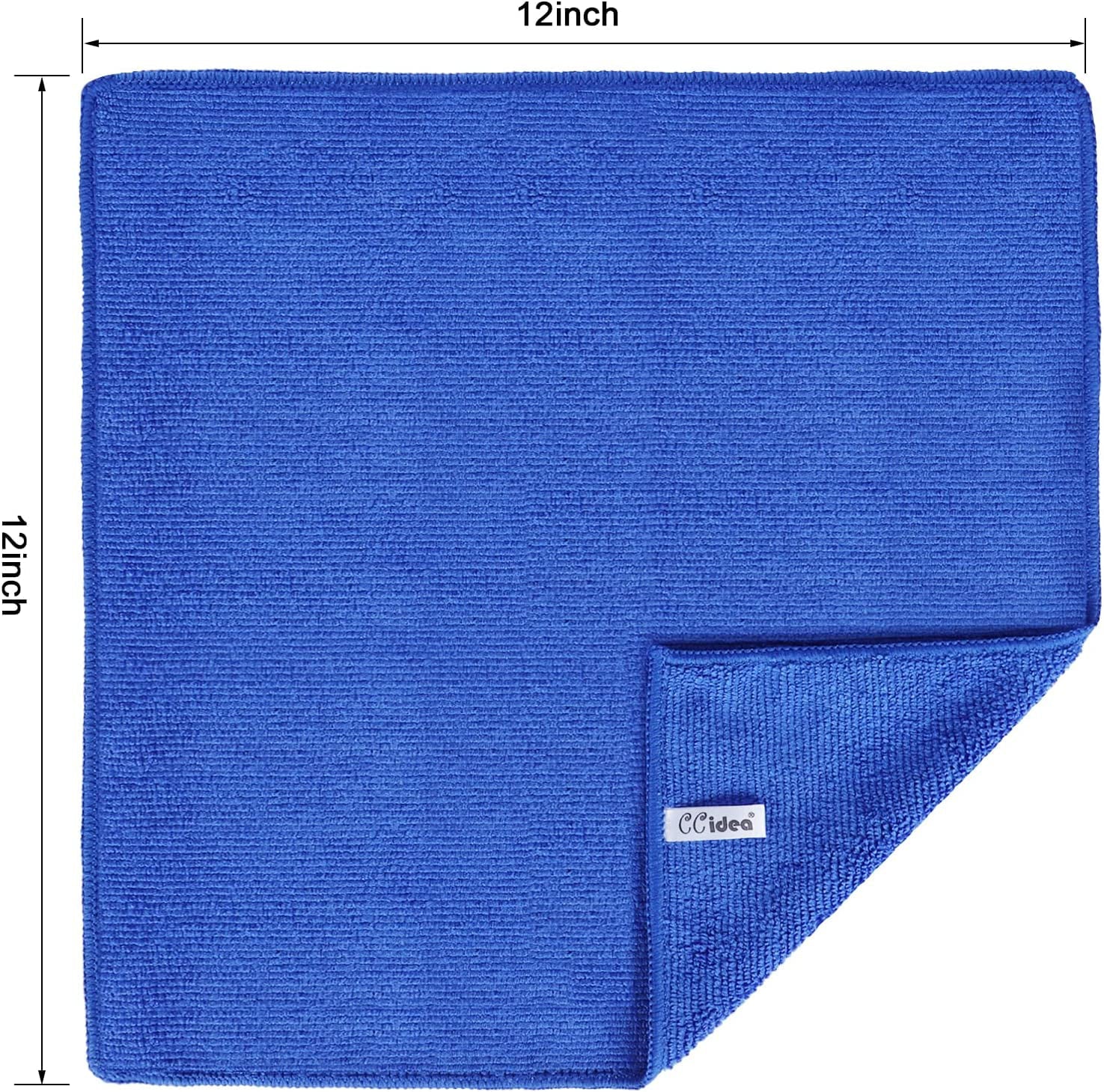 CCidea 12 Pack Microfiber Cleaning Cloth， Lint Free Reusable Dish Towels， Microfiber Towel for Kitchen， Home and Car Cleaning (12x12 inch)