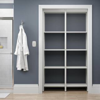 CLOSETS By LIBERTY 46.5 in. W White Adjustable Tower Wood Closet System with 10 Shelves HS6600-RW-04