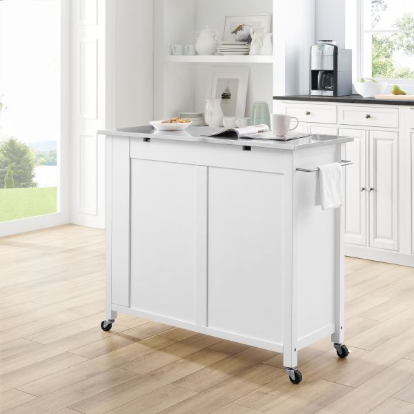 Savannah Stainless Steel Top Full-Size Kitchen Island/Cart