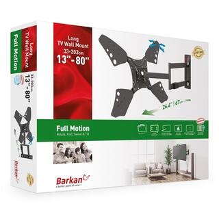 Barkan a Better Point of View Barkan 13 in. - 80 in. Full Motion - 4 Movement Long FlatCurved TV Wall Mount Black Extremely Extendable 3400L-L