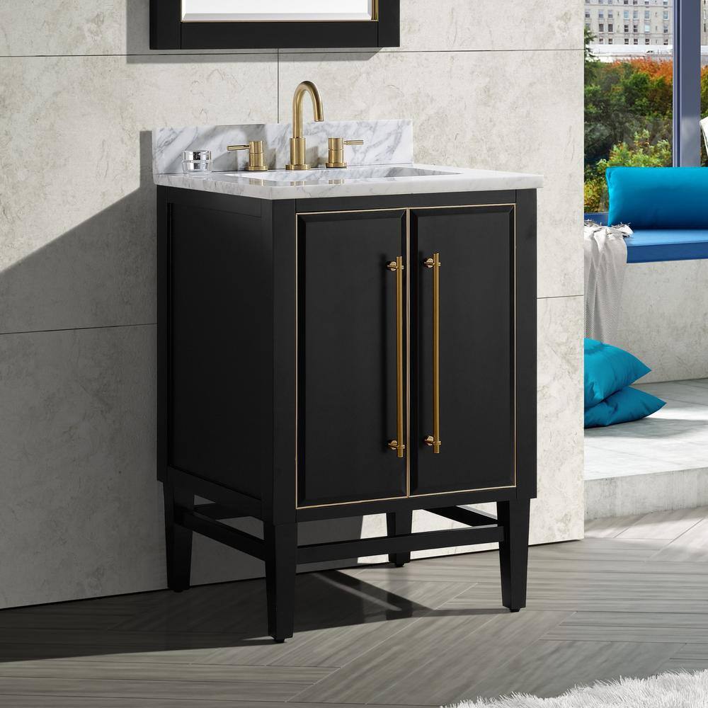 Avanity Mason 24 in. Bath Vanity Cabinet Only in Black with Gold Trim MASON-V24-BKG