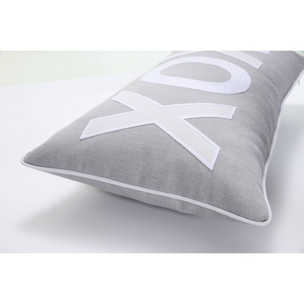 Oversize Indoor x27 xoxo x27 Valentines Lumbar Throw Pillow Cover Gray Pillow Perfect